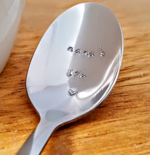 Load image into Gallery viewer, Natural Finish Customisable Nana&#39;s Tea Hand Stamped Teaspoon