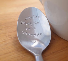Load image into Gallery viewer, Custom Hand Stamped Spoon - Text on the Bowl