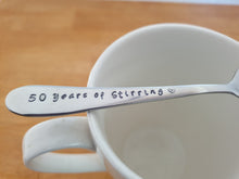 Load image into Gallery viewer, Custom Year added, Years of Stirring, Hand Stamped Spoon