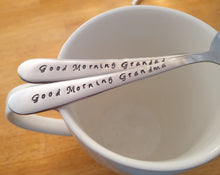 Load image into Gallery viewer, Custom Good Morning Grandma, Good Morning Grandad, Teaspoon Gift Set