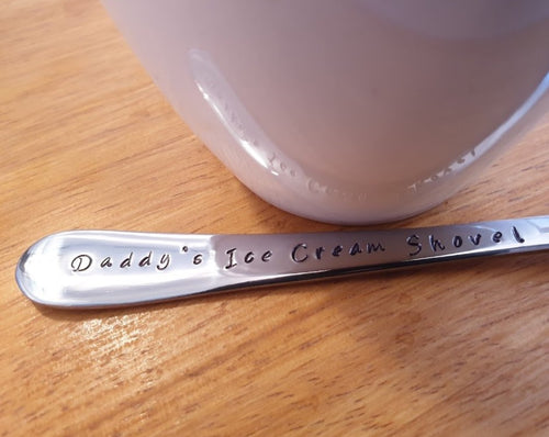 Daddy's Ice Cream Shovel,Hand Stamped Spoon