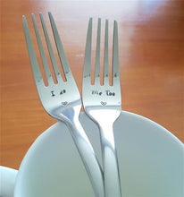 Load image into Gallery viewer, I Do, Me To Wedding Cake Utensils Cutlery for Bride and Groom