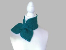 Load image into Gallery viewer, Teal Pure Wool Bow Tie Scarf