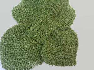 Silk And Pure Wool Pea Green Bow Tie Scarf