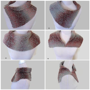 Sage Green and Dusty Pink Merino Wool Cowl