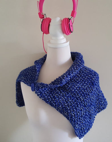 Pure Wool Blue And White Cowl