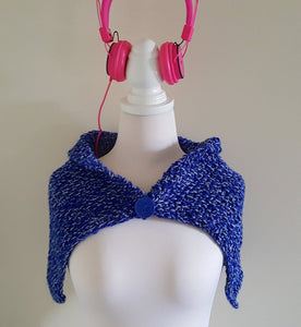 Pure Wool Blue And White Cowl