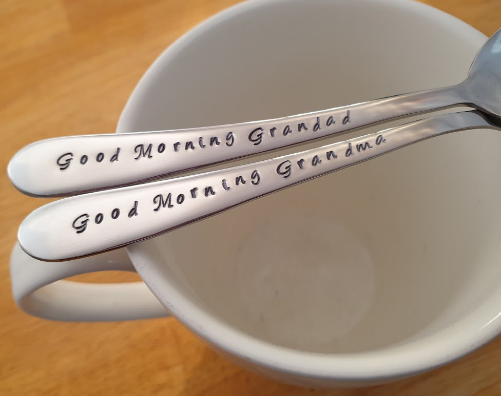 Good Morning Grandma,Good Morning Grandad,Teaspoon GIft Set.