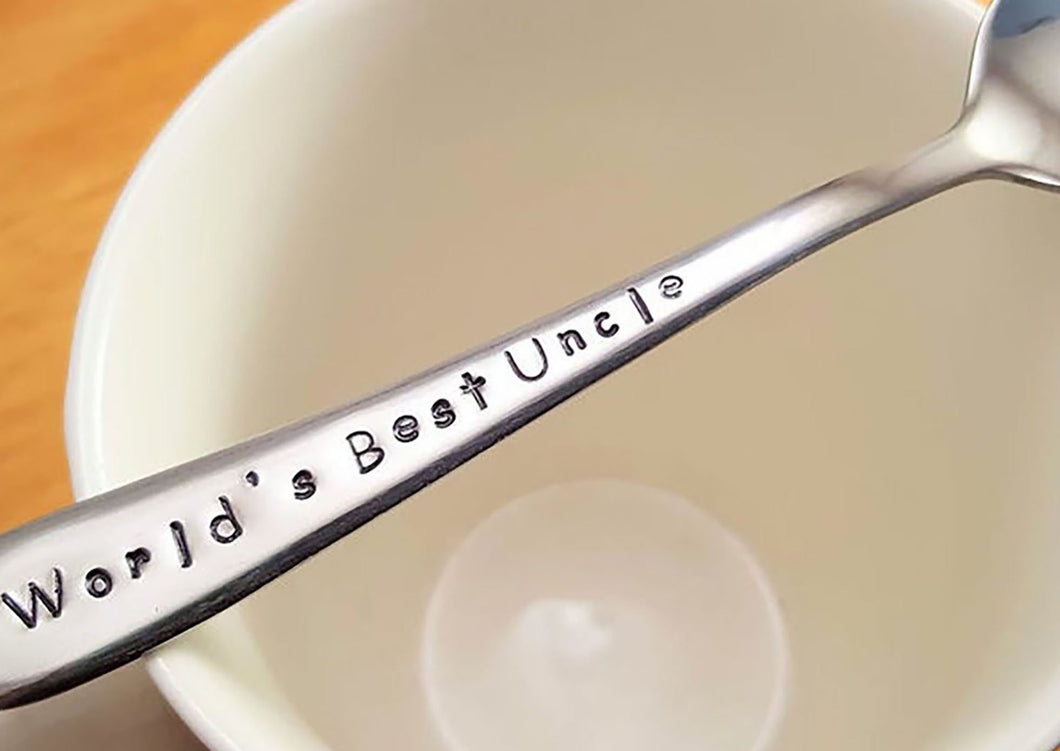 World's Best Uncle, Hand Stamped Spoon